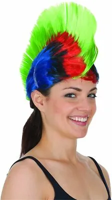 $8.88 • Buy Colorful Mohawk Spiked Wig Purple & Green