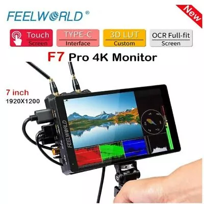 FEELWORLD F7 PRO 4K 7inch Video Monitor 3D LUT Touch Screen Camera Field Monitor • £165