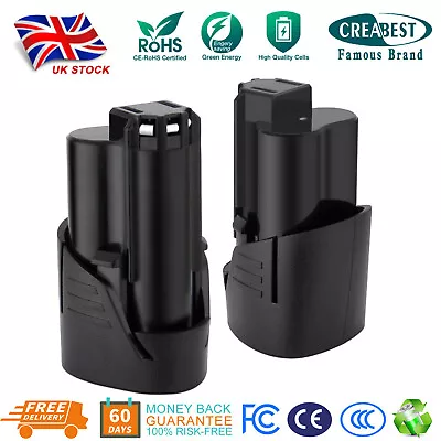 2x 3.0AH Li-ion For Milwaukee 12V Battery M12 M12B2 M12B4 M12B6 C12PD 48-11-2402 • £14.90