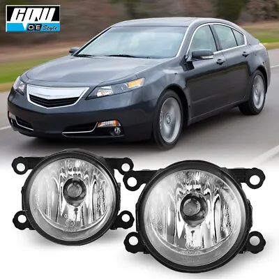 $34.91 • Buy For Acura TL 2012-2014 Bumper Fog Lights Lamps Replacement Bulbs Clear Lens PAIR
