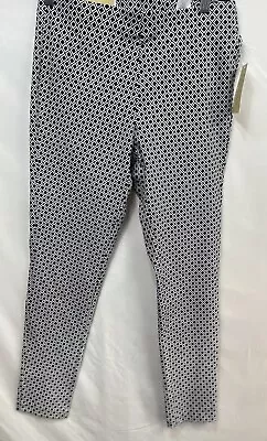 NWT Michael Kors Super Skinny Pull-On High-Rise Slim Leg Pants BLACK WHITE SZ M • $30