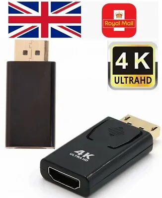 Display Port DP Male To HDMI Female Adapter Converter For 4K HD 1080P HDTV PC UK • £4.45