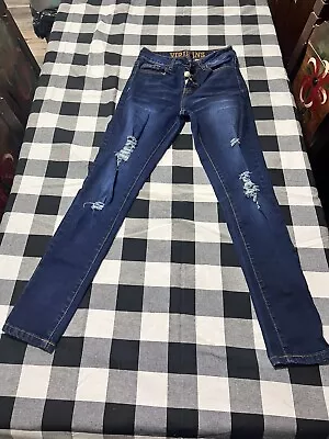 Womens VIP Jeans Size 1/2 Blue Denim Jeans Pants Very Nice Skinny • $18.99