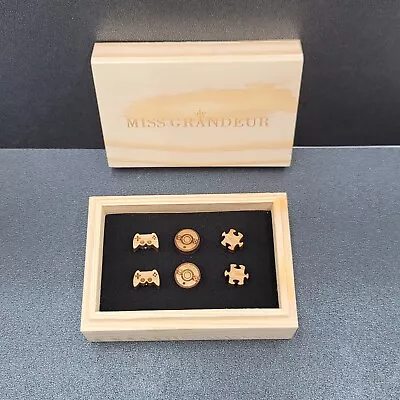 Wood Laser Cut Pierced Earrings Studs Game Controller Poke Ball Puzzle Pieces • $20