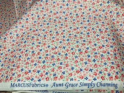 Aunt Grace SIMPLY CHARMING Pink Blue Judie Rothermel Cotton Fabric Marcus FQ • $3.29