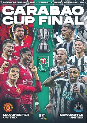 CARABAO LEAGUE CUP FINAL 2023 Newcastle V Manchester United - Official Programme • £9.99