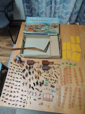 1966 Vintage Marx Miniature Western Town Playset 180 Pcs.+ READ! 48-24398 • $134.99