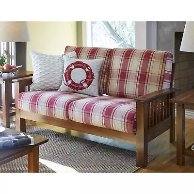 The Gray Barn Mercy Red Plaid Mission-style Loveseat With Tan Red Farmhouse • $430.82