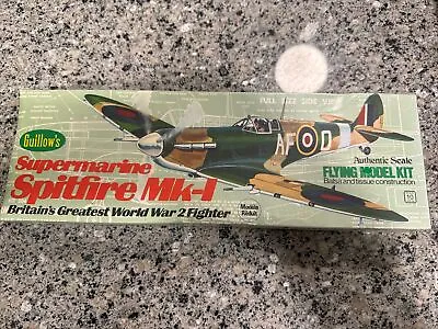 Guillow Supermarine Spitfire MK-1 Flying Model Kit Vintage KIT 504 1976 SEALED! • $17