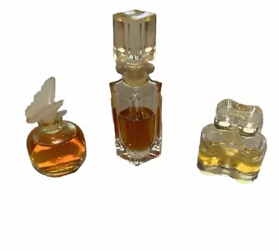 3 Mini Perfume Bottles Vintage Pique W/butterfly Giorgio Red White Linen • $15
