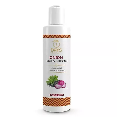 7 DAYS Onion & Black Seed Hair Oil For Hair Fall Control &Hair Growth - 100 Ml • $24.62