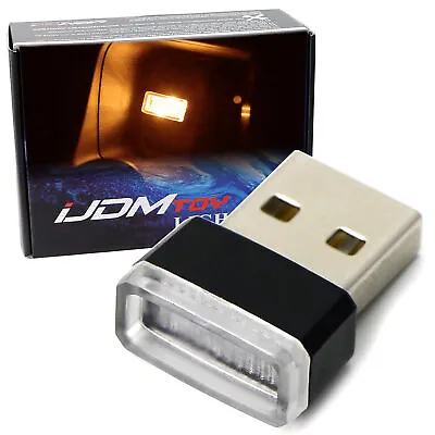 (1) Amber Yellow USB Plug-In Miniature LED Car Interior Ambient Lighting Kit • $6.99