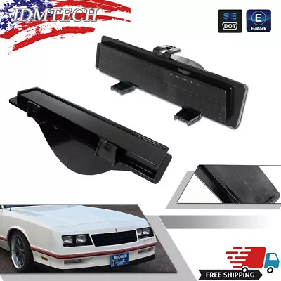 FITS 1981-1988 Monte Carlo SS Smoked Black Front Park And Turn Signal Lights Set • $38.69