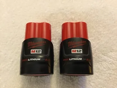 2 New Genuine Milwaukee 48-11-2420 Batteries 12 Volt 2.0Ah M12 Red Lithium Ion • $25