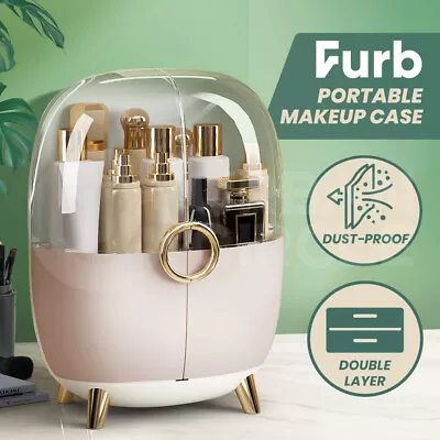 Furb Makeup Case Portable Cosmetic Organiser Storage Carry Holder Jewellery Box • $42.99