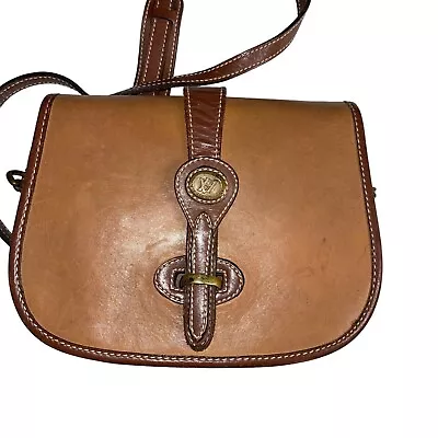 Victor Hugo Vintage 90s Womens Leather Saddle Bag Crossbody Shoulder Tan Brown • $71.86