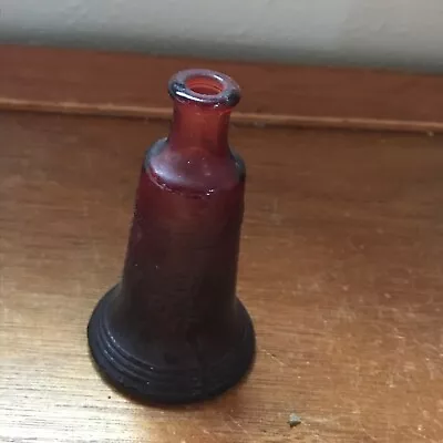 Vintage Small Wheaton Marked Red Liberty Bell Glass Bottle – 3 Inches High X 1 A • $8.79