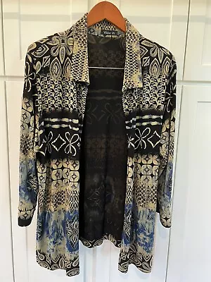 VIKKI VI Slinky Open Jacket Topper Travelers Knit Printed Cardigan 1x Plus NWOT • $18