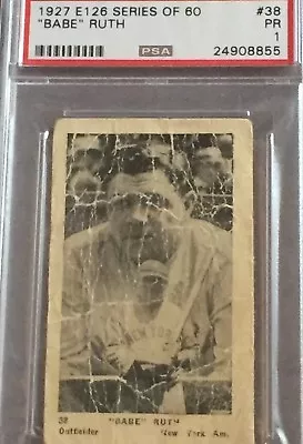 **Scarce** 1927 E126 Series Of 60 - Babe RUTH!!! #38 New York Baseball Card PSA • $25000