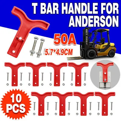 10x Red T Bar Handle For Anderson Style Plug Connectors Tool 50AMP 12-24v 6AWG • $10.55