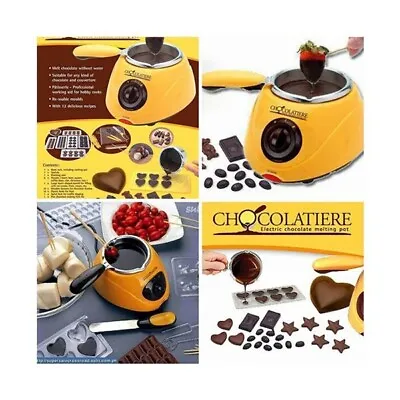 Chocolatiere Electric Chocolate Melting Pot Kit With Chocolate Moulds And Shapes • £19.99