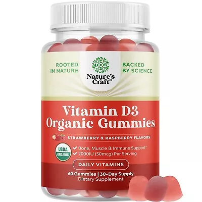 Organic Vitamin D Gummies For Adults - Daily Immune Support Gummies • $15.15