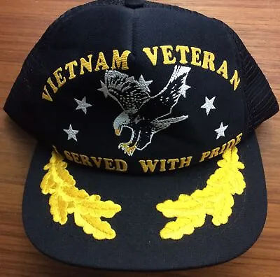 Vintage Vietnam Veteran “I Served With Pride”  Eagle Trucker Snapback USA Hat • $24