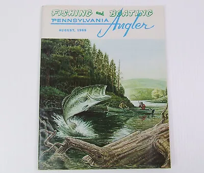 Vintage Pennsylvania Angler Magazine August 1968 Bob Cypher Fishing Cover Art • $12.77