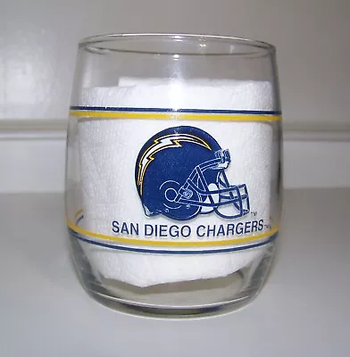 Vintage  SAN DIEGO CHARGERS 3-3/4” Drinking Glass NFL Stemless 12oz Tumbler • $16.95