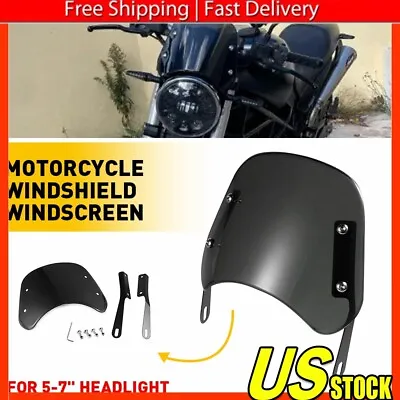 Motorcycle Headlight Windshield Windscreen Universal For 5-7'' Round Headlight • $19.99