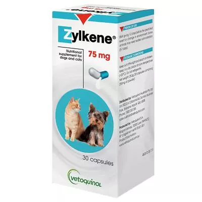 Zylkene Nutritional Supplement For Dogs And Cats 75mg - 30 Capsules • $45.50