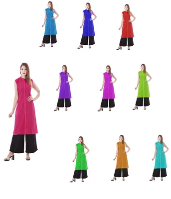 $47.30 • Buy Indian Women Long Kurti Wedding Wear Kurti With Plazo Set Dress Multi Color Plus