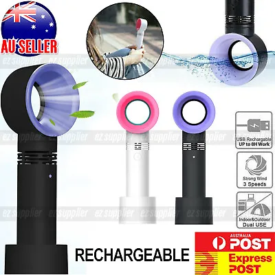 Portable Bladeless Hand Held Cooler Fan USB No Leaf Handy Summer Fan HOT • $10.99