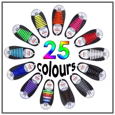 No Tie Shoe Laces Elastic Silicone Shoelaces Sneakers Runners Adult Unisex Child • $5.99