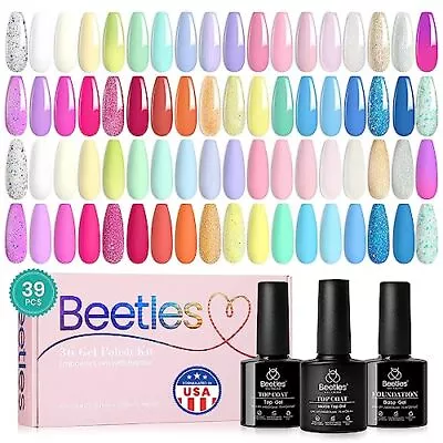 Pastel Gel Nail Polish Kit 36 Colors Spring Nail Polish Set With Base • £52.99