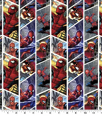 MARVEL Spiderman Comic Shards-FQ Fat Quarter 18 H X 21 W-100% Cotton-Masks • $3.46