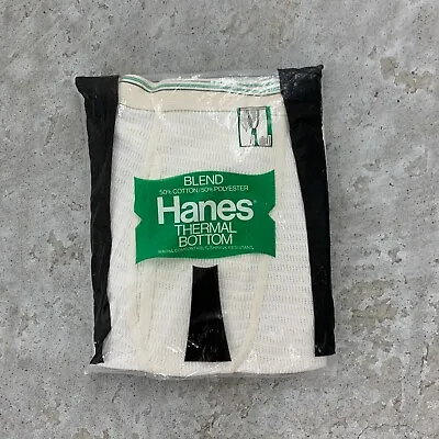 NOS Vintage 80s Hanes Thermal Bottom Mens Size L 38-40 Waffle Long Johns Base • $24