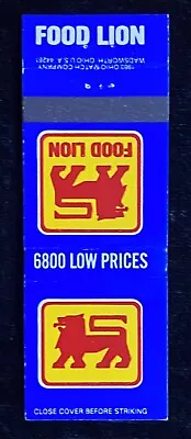 FOOD Lion Salisbury North Carolina NC Vintage Matchbook Cover B-2150 • $4