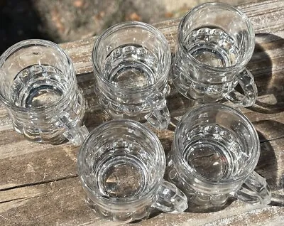 Vtg Federal Glass Mini Beer Mug Shot Glass Set Of 5 Toothpick Holders $2/each • $8.99