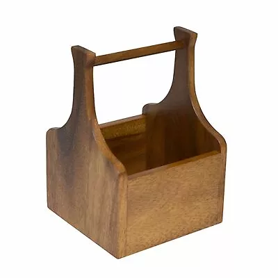 $42.95 • Buy NEW ARTISAN ACACIA WOOD CUTLERY CADDY Wooden Utensil Holder Storer 14x14CM