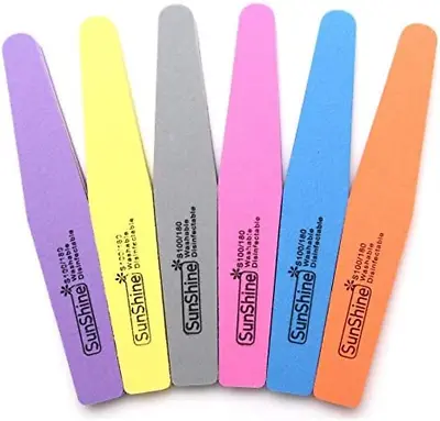 Nail Files Bufers 6 Colors 10Pcs/Lot Sunshine 100/180 Nail Files For Nail Art Sl • $17.92