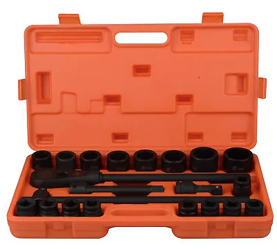 21pcs 3/4  19mm-50mm Drive Deep Impact Socket Set Garage Repair Sockets Ratchets • $99.95