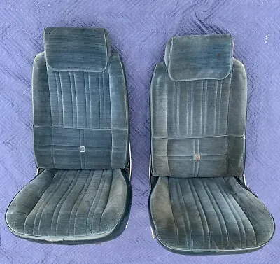 El Camino Cutlass Monte Carlo Regal G Body Right Left Bucket Seats Cloth Blue • $689