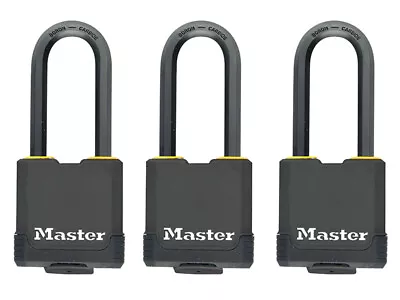  Master Lock Excell™ Weather Tough 45mm Padlock 4-Pin- Keyed Alike X 3 MLKM115TR • £39.47