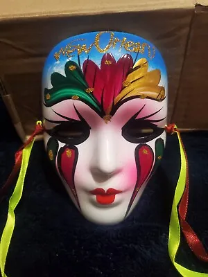 Mardi Gras Porcelain Hand Painted Mask 5  - Handcrafted New Orleans Fancy • $5