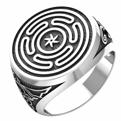 $63.99 • Buy Hecate's Wheel Ring Ancient Greek God Amulet Jewelry 925 Sterling Silver