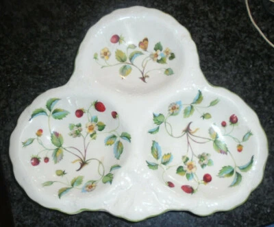 £6 • Buy Vintage James Kent Old Foley  Strawberry  Triple Condiment Dish / Staffordshire