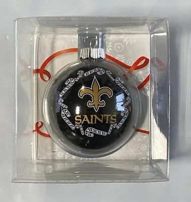 $10.75 • Buy New Orleans Saints Christmas Tree Holiday Ornament - Candy Cane Logo Glass Ball