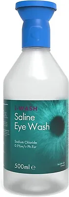 I-Wash Eye Wash Sterile Saline Solution Bottle W/ Eye Cup First Aid Refill 500ml • £7.99