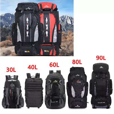 25-100L Mountain Climbing Backpack Rucksack Camping/Hiking/Trek Outdoor Bag • £16.82